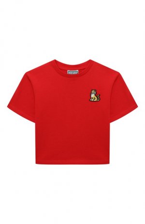 Хлопковая футболка Kenzo. Цвет: красный