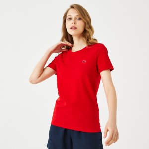 Футболки Женская футболка Slim Fit Lacoste. Цвет: красный