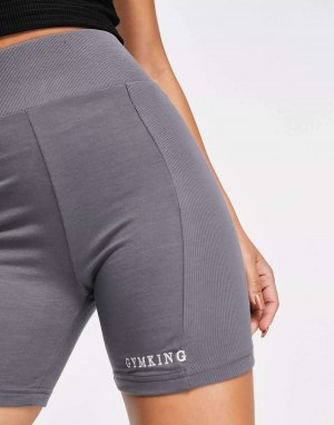Темно-серые шорты-леггинсы в рубчик Release Gym King