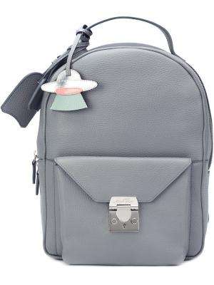 Рюкзак с передним карманом Mark Cross. Цвет: серый