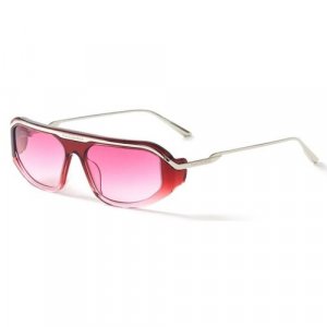 Солнцезащитные очки , серебряный, розовый FAKOSHIMA. Цвет: бордовый/розовый/серебристый