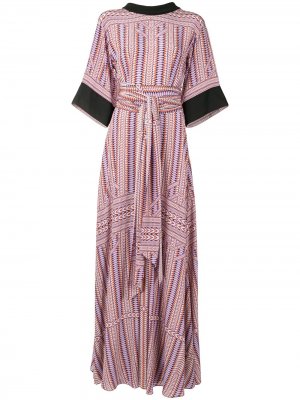 Длинное платье с завязками на поясе Amanda Wakeley. Цвет: фиолетовый