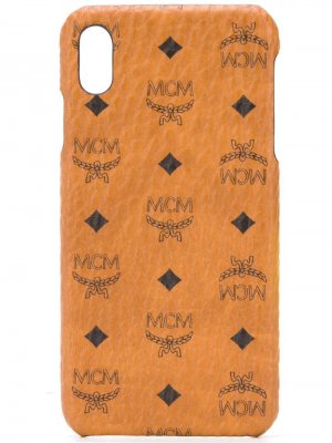 Чехол для iPhone XS Max с логотипом MCM. Цвет: коричневый