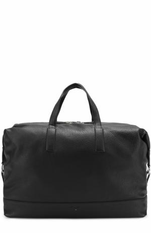Кожаная дорожная сумка Santoni. Цвет: черный