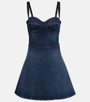 Корсетное джинсовое мини-платье , синий Dolce&Gabbana