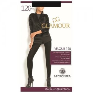 Колготки теплые Velour 120, размер II, nero (чёрный) Glamour. Цвет: черный