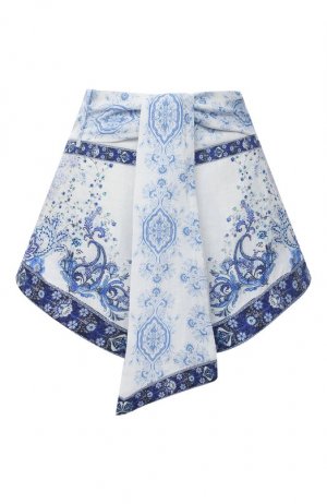 Льняные шорты Camilla. Цвет: голубой