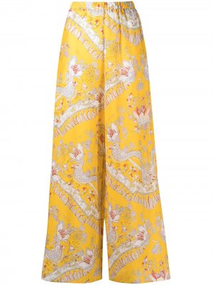 Расклешенные брюки с принтом пейсли Emilio Pucci. Цвет: желтый