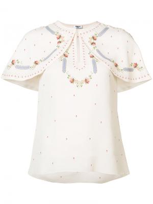 Блузка с рукавами-кейп Vilshenko. Цвет: телесный