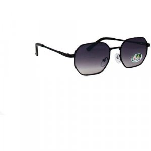 Солнцезащитные очки , шестиугольные, оправа: металл, с защитой от УФ, для женщин, черный Olo. Цвет: черный