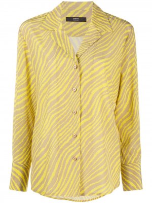 Рубашка с длинными рукавами и зебровым принтом Steffen Schraut. Цвет: желтый