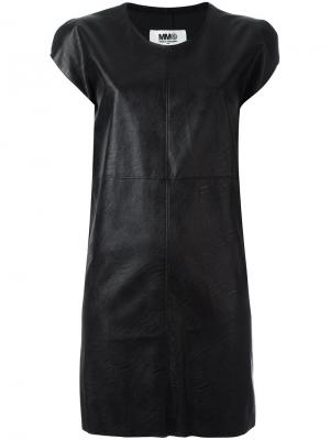 Короткое платье с панельным дизайном Mm6 Maison Margiela. Цвет: чёрный