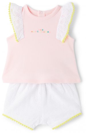 Детский комплект из розово-белой майки и шорт, розовый/белый Marc Jacobs