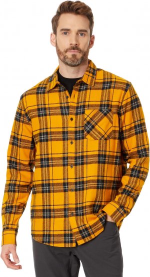 Рубашка Podium Plaid Long Sleeve Flannel , цвет Amber Yellow/Black Check Oakley