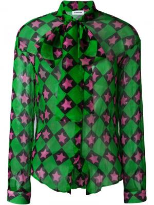 Блузка с принтом звезд Au Jour Le. Цвет: зелёный