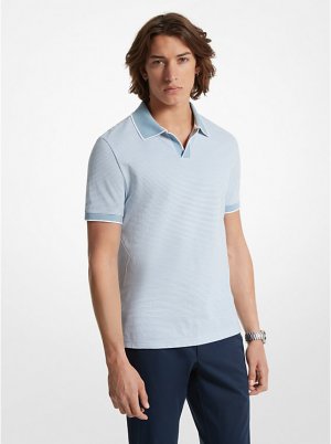 Рубашка-поло из фактурного хлопка , синий Michael Kors Mens
