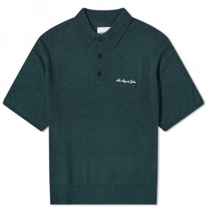 Легкая трикотажная рубашка-поло из мохера, зеленый MKI