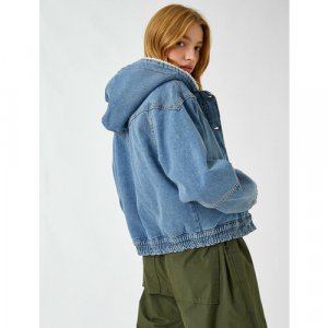 Джинсовая куртка , размер 34, голубой KOTON. Цвет: голубой