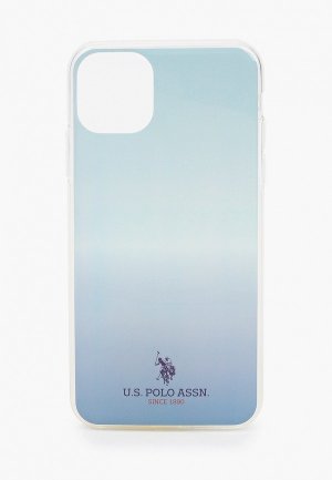 Чехол для iPhone U.S. Polo Assn. 11 Pro Max, PC/TPU Small Logo Gradient Blue. Цвет: голубой
