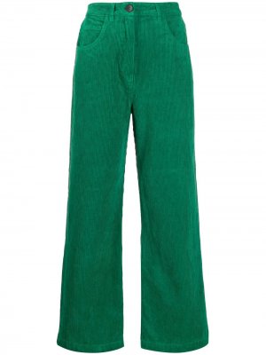 Расклешенные вельветовые брюки Cotélac. Цвет: зеленый