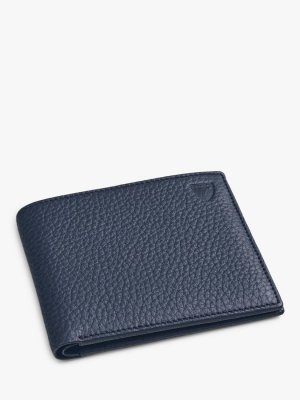 Кожаный кошелек с бумажником на 8 карт Aspinal of London, темно-синий LONDON
