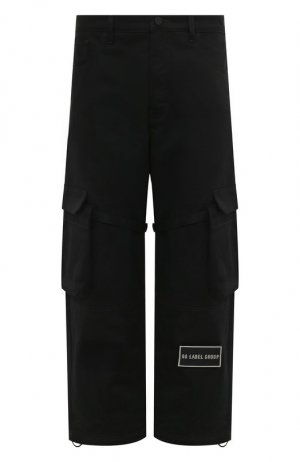 Хлопковые брюки-карго 44 Label Group. Цвет: чёрный