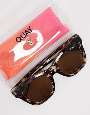 Солнцезащитные очки с крупной квадратной оправой After Hours Womens-Коричневый Quay Australia