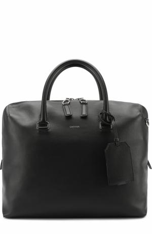 Кожаная сумка для ноутбука с плечевым ремнем Lanvin. Цвет: черный