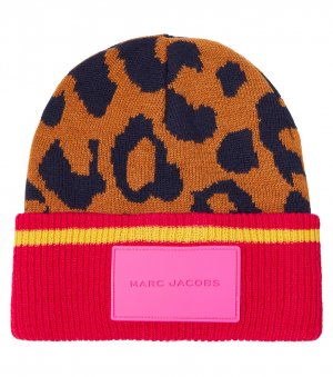 Шапка-бини в рубчик с леопардовым принтом , разноцветный Marc Jacobs