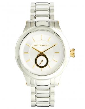 Часы с браслетом из звеньев KL1209 Karl Lagerfeld. Цвет: серый