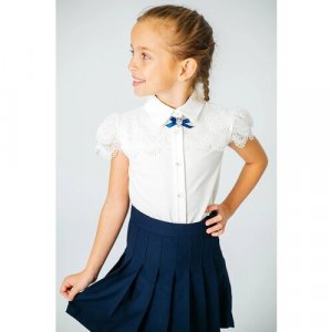 Школьная блуза, размер 160, бежевый COLABEAR. Цвет: бежевый/молочный