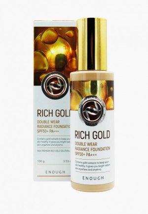 Тональная основа Enough Rich Gold Double Wear Radiance Foundation SPF50+ PA+++ Крем солнцезащитный с коллоидным золотом (т.23), 100 г. Цвет: бежевый
