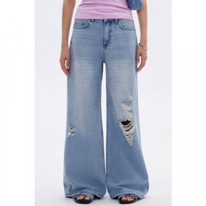 Широкие джинсы -S TOPTOP. Цвет: голубой