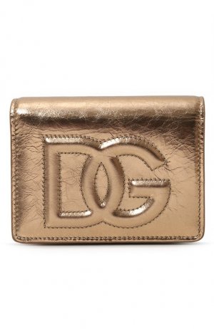 Кожаное портмоне Dolce & Gabbana. Цвет: золотой