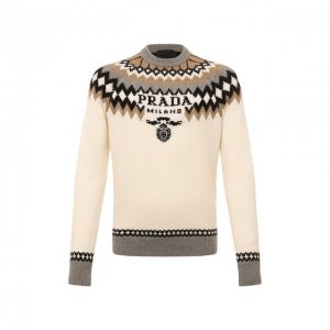 Кашемировый свитер Prada. Цвет: кремовый