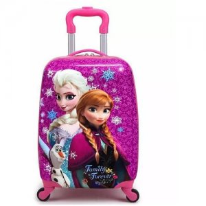 Детский чемодан для девочек Эльза и Анна сёстры, холодное сердце фиолетовый Ambassador. Цвет: фиолетовый