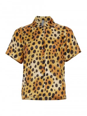 Шелковая рубашка с леопардовым принтом Raquel Allegra