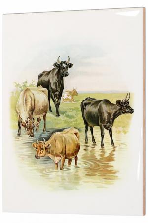 Керамическая картина Коровы Glambers. Цвет: мультицвет