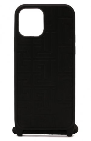 Кожаный чехол для iPhone 12/12 Pro Balmain. Цвет: чёрный