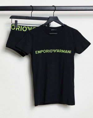 Зеленый комплект из футболки и чемодана Bodywear Emporio Armani