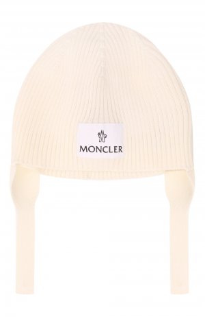 Хлопковая шапка Moncler. Цвет: белый