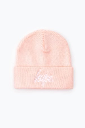 Графитово-серая шапка с надписью , розовый Hype