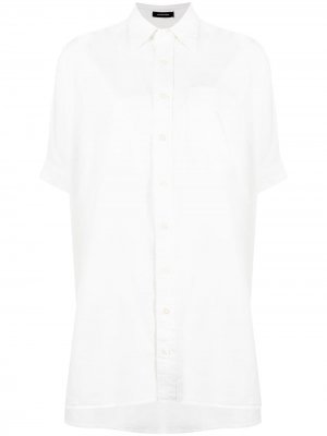 Платье-рубашка с короткими рукавами R13. Цвет: белый