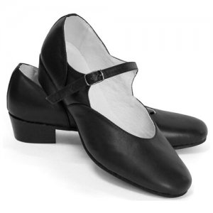 Туфли для народных танцев, цвет черный, размер 28 (длина стопы 18.5-19 см) VARIANT. Цвет: черный