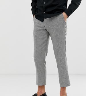 Облегающие укороченные брюки черного и белого цвета с узором в елочку -Темно-синий Noak
