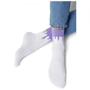 Носки , размер 45-47, фиолетовый, белый Omsa. Цвет: белый/фиолетовый