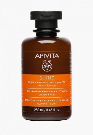 Шампунь Apivita блеск & жизненная сила с апельсином и медом, 250 мл. Цвет: прозрачный