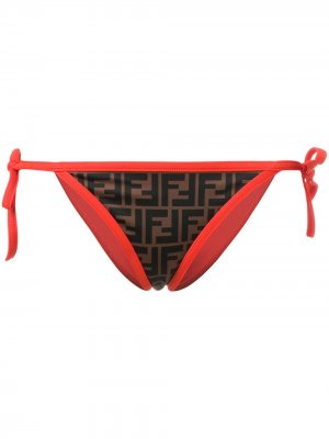 Плавки бикини с принтом логотипов Fendi. Цвет: коричневый
