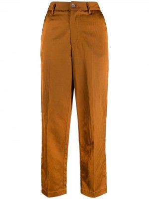 Укороченные брюки с завышенной талией Forte. Цвет: коричневый