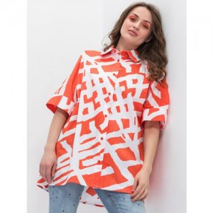Рубашка , размер 170-(84-92)-(92-100)/ M/ 42-46, оранжевый ARTWIZARD. Цвет: белый/оранжевый